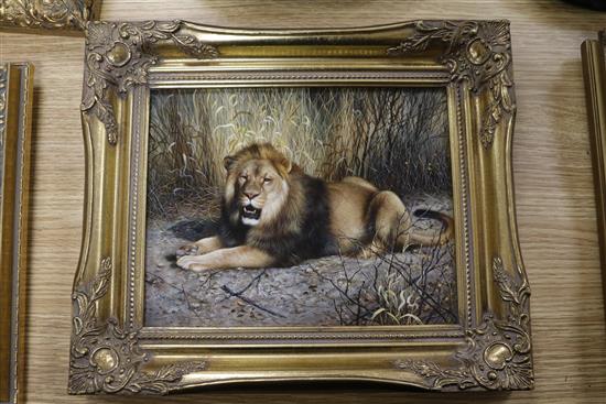 F. Peto- 5 African wildlife studies, largest 19 x 39cm.